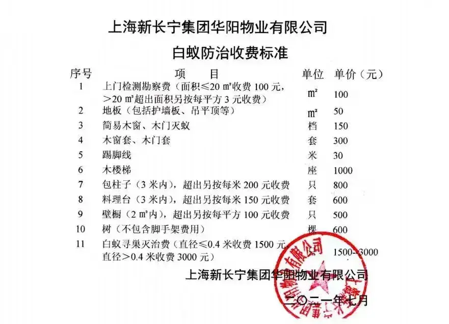 灭白蚁报价清单范本_灭白蚁的收费标准_专业灭白蚁一次多少钱