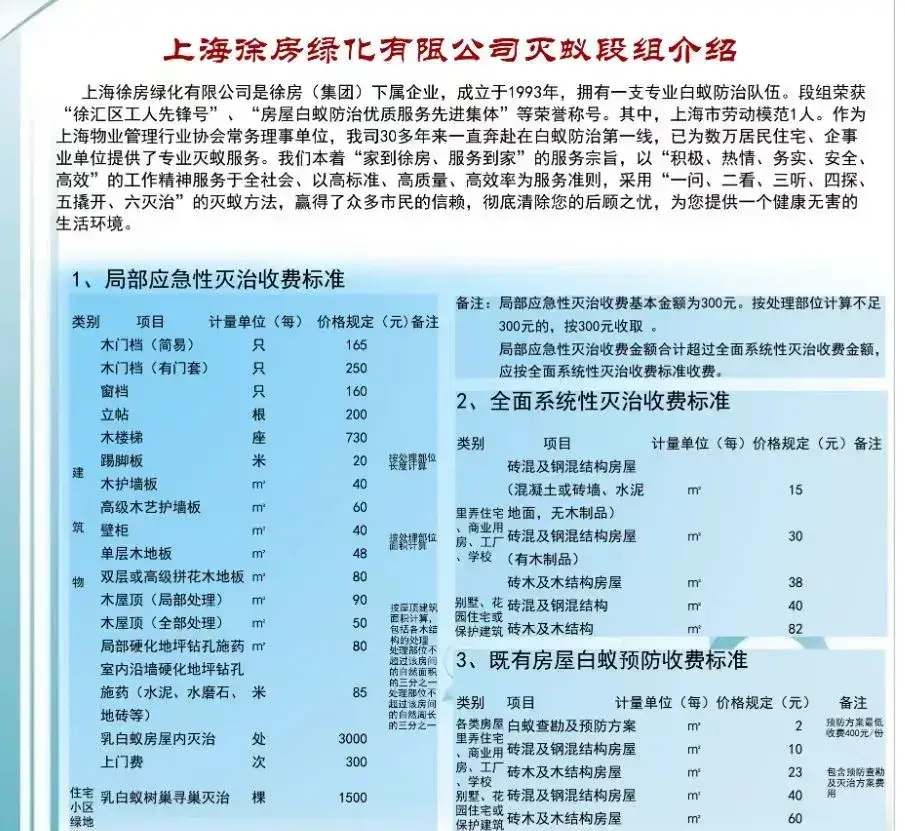 灭白蚁的收费标准_专业灭白蚁一次多少钱_灭白蚁报价清单范本